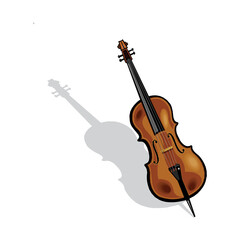 Obraz na płótnie Canvas a vector illustration of an upright bass isolated on a white background in EPS10