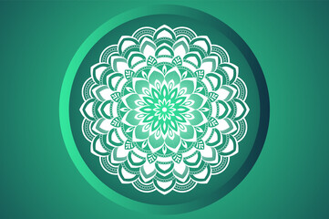 Luxury arabesque ornamental mandala design on gradient background 