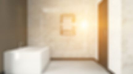 Unfocused, Blur phototography.  Scandinavian bathroom, classic  vintage interior design. 3D rend