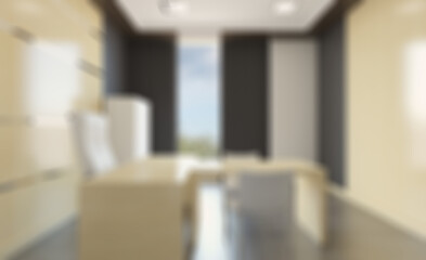 Bokeh blurred phototography.  Modern meeting room. 3D rendering.