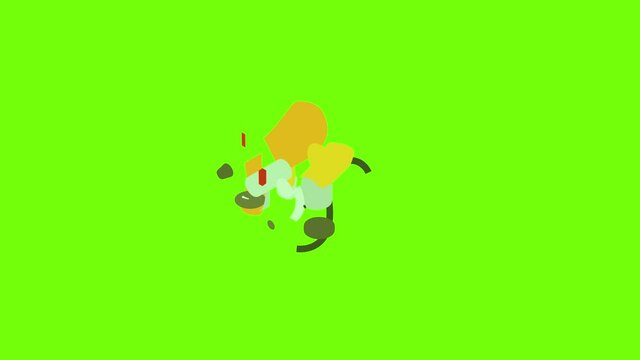 Spray gun icon animation cartoon object on green screen background
