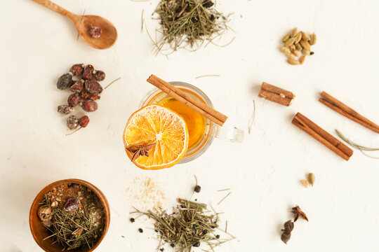 aromatic herbal tea and herbal tea for mulled wine