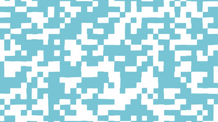 Abstract square pixel background in blue and white color. Vector illustration.