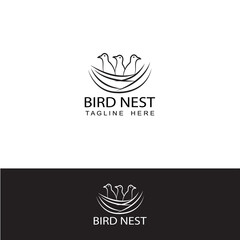 bird nest logo template design vector