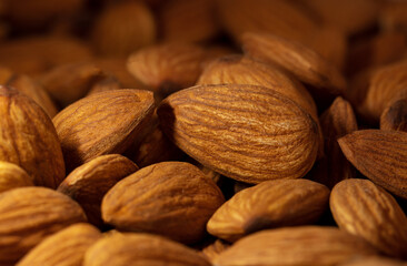Close up of almond nuts as background.