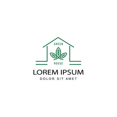 green house logo template design vector