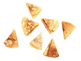 Pancakes made from dough isolated on a white