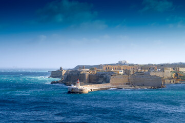 Picturesque image,of the malta's harbour