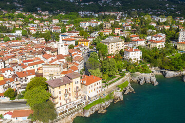 Fototapeta na wymiar Aerial view of Lovran town in Croatia