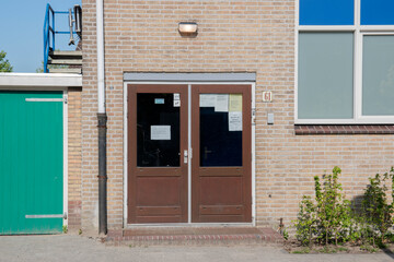 Entrance Sporthall Schoolstraat Street At Amsterdam The Netherlands 8 May 2020