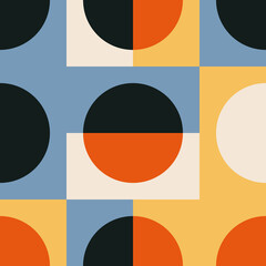 Trendy minimalist seamless pattern with abstract creative geometric composition
