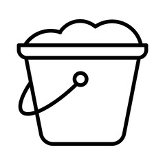 bucket sand play kid single icon with outline style