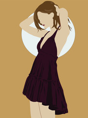 minimalist vector art woman pose