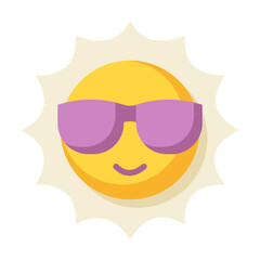 sunny sun summer warm single isolated icon with flat style