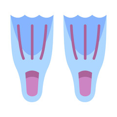 dive diving shoes snorkeling single isolated icon with flat style