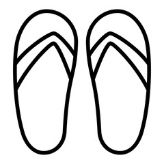 slippers sandal single icon with outline style