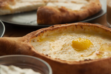 khachapuri in Ajarian and Megrelian on a horizontal photo