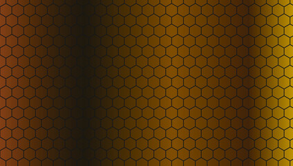 Gold color background and black hexagon lines
