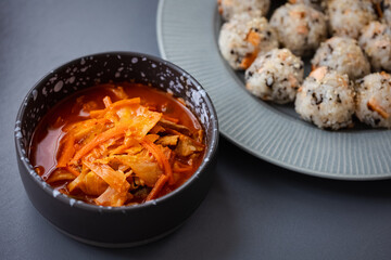 top view Ju Mok Bap (korean rice balls)