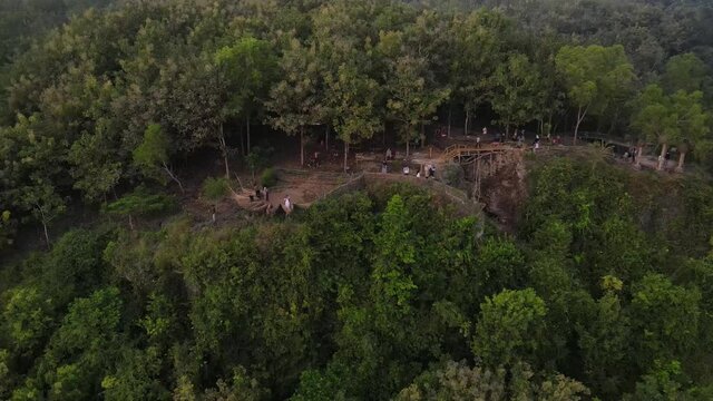 aerial view, great view on
Geoforest Watu Payung Turunan which has the highlight of seeing the sunrise