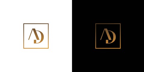 The initials logo letter AD is elegant and luxurious design