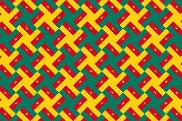 Simple geometric pattern in the colors of the national flag of Cameroon