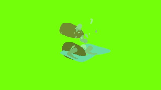 Mermaid icon animation cartoon object on green screen background