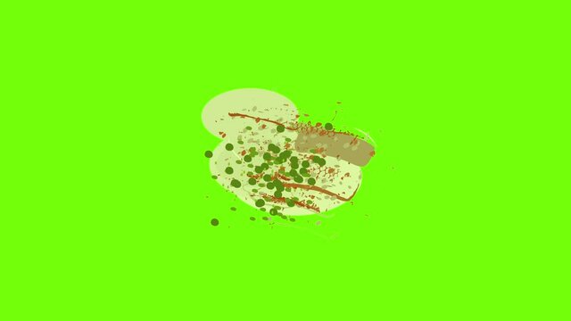 Salmon icon animation cartoon object on green screen background