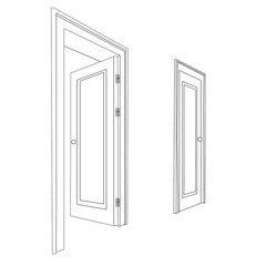 vector isolated door on white background