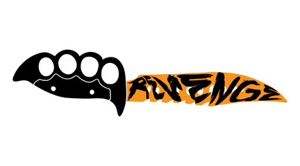 cool knife and letter symbol design