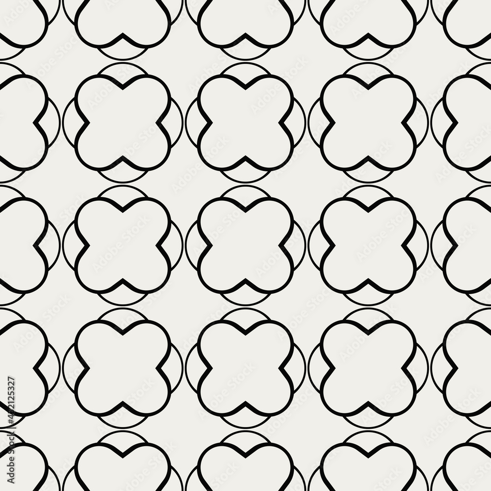 Poster White seamless quadrifolium pattern. Vector and seamless.