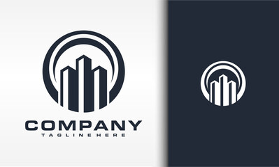 circle logo city building