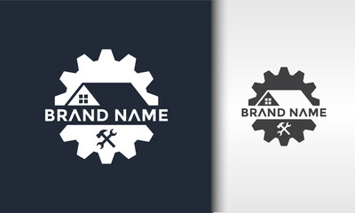 real estate gear emblem logo
