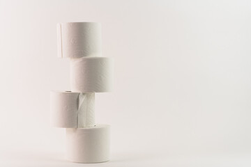 horizontal view of white toilet paper 