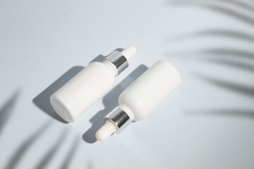 science experiment mockup of serum dropper beauty fashion cosmetic makeup bottle lotion product with skincare healthcare concept on background