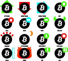 Crypto coin isolated vector illustration set 1