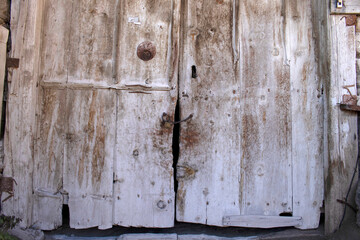 old wooden door in the countryside