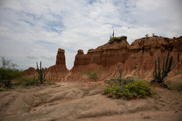 sandy mountains in the middle of the desert, shapes in the rocky mountains.