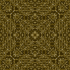 Gold Metallic Embosses Repeating Pattern