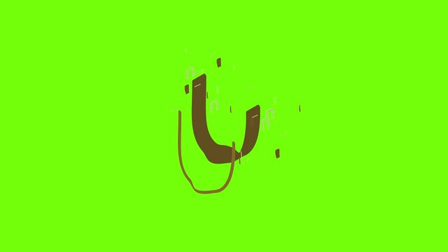 Horse girth icon animation cartoon object on green screen background