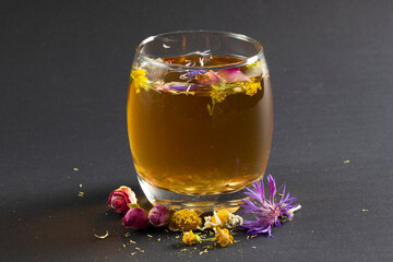 herbal tea mixed from various flowers