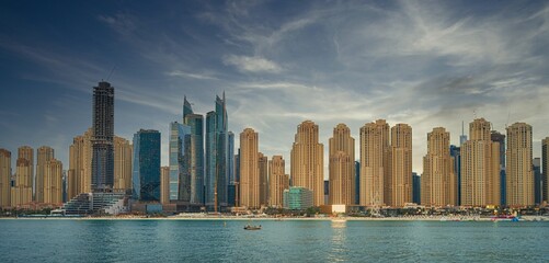 architectural landscape of the coast of the city of Dubai