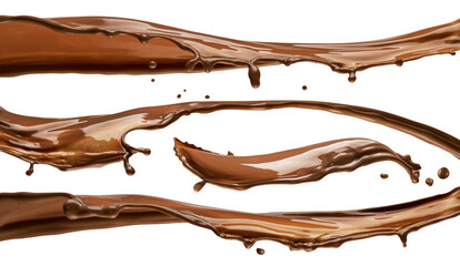 Chocolate splash isolated on white background