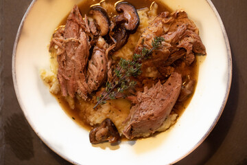 lamb stew with mashed potatoes