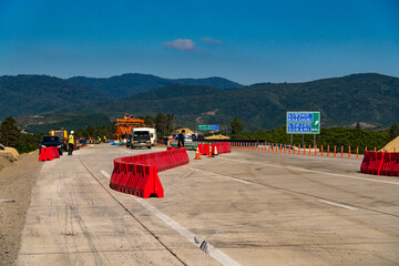 Batumi, Georgia - August 20, 2020: Construction work on the Batumi-Tbilisi highway
