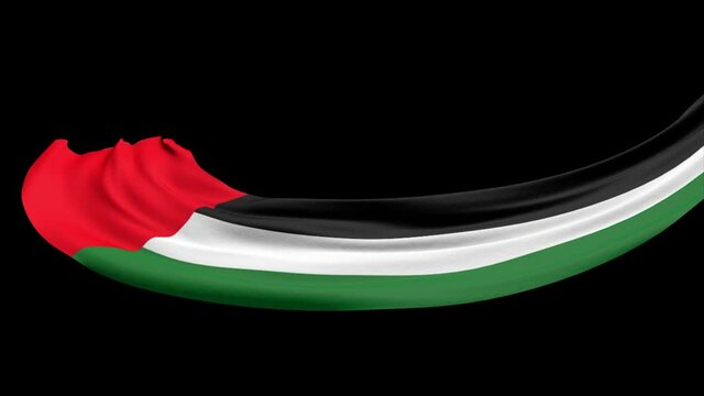 UAE Flying Flag With Alpha Channel, It can be used for UAE National Day, Documentaries, and presentations. 