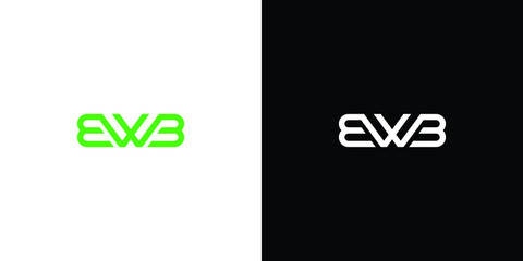 Obraz premium A modern and professional logo design with the initials of the letters EWB