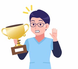 メガネを掛けた看護師の男性