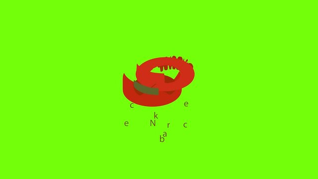 Neck brace icon animation cartoon object on green screen background