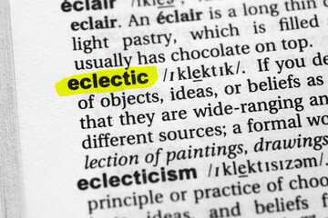 Highlighted word eclectic concept and meaning